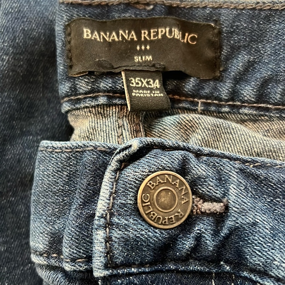 Banana Republic Slim, Medium wash jean, Mens, 35x34